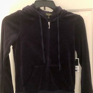 Brand new with tags! Juicy Couture Black Velvety Hoodie!
